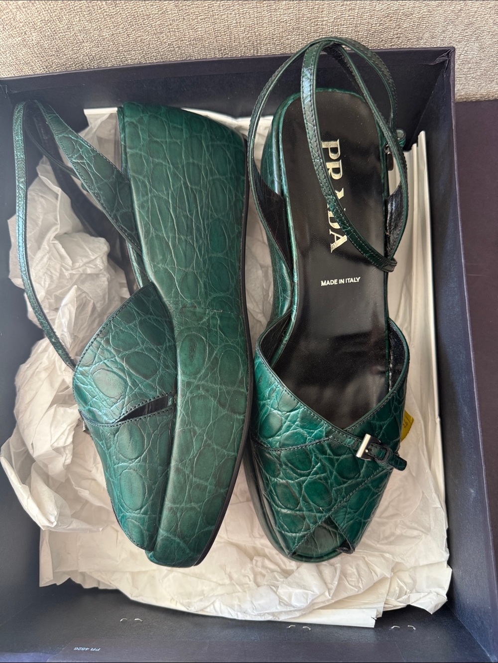 Prada Dark Green wedges - Picture 6 of 6